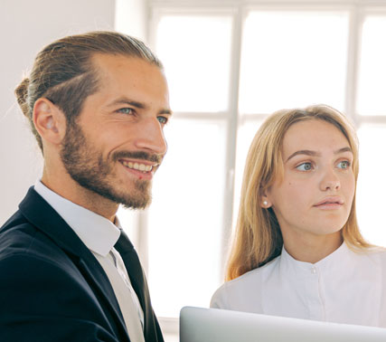 A student learning with technology