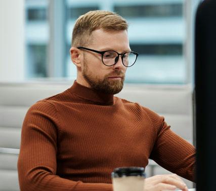 A student learning with technology